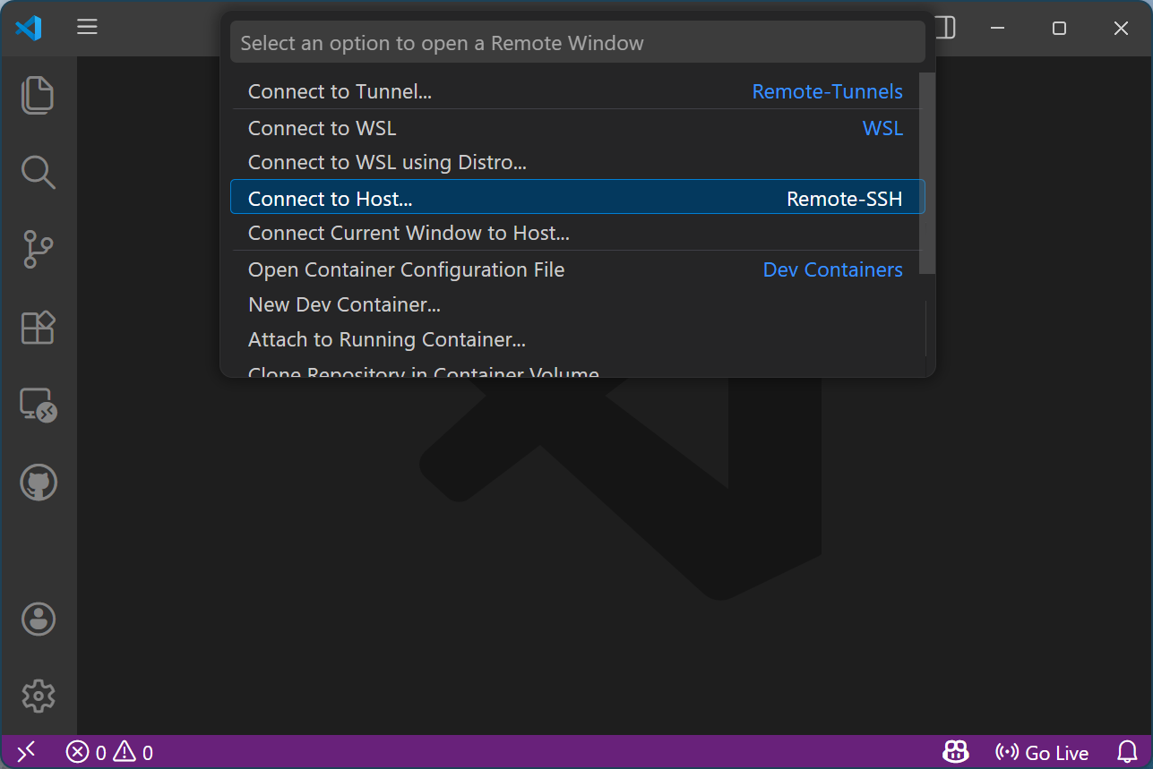 VS Code - Connect to Host