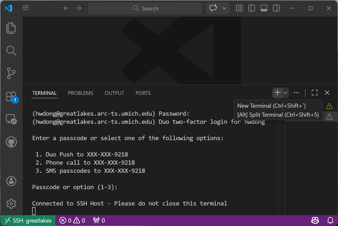VS Code - New Terminal