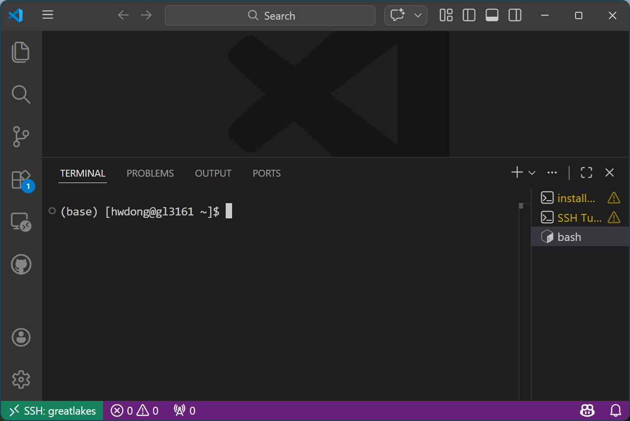 VS Code - New Terminal Opened